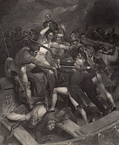 Conflicto de Nelson con una lancha española, ilustración de 